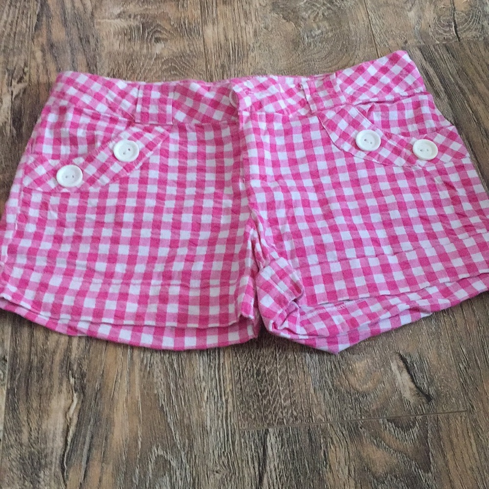 Pink and White Seersucker shorts